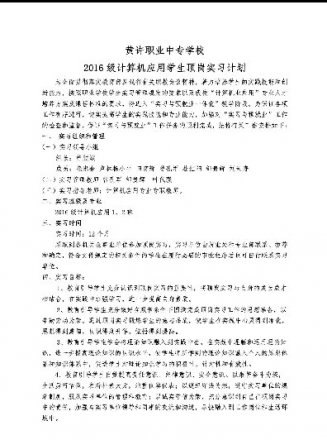 頂崗實習教學計劃